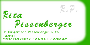 rita pissenberger business card